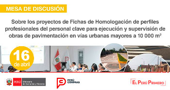 (Mesa de discusión) PERÚ COMPRAS: proyectos de Fichas de Homologación