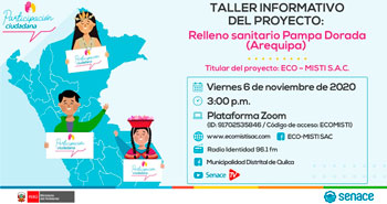(Taller Informativo Gratuito) SENACE: Relleno sanitario Pampa Dorada (Arequipa)