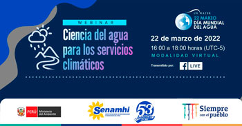 (Webinar Gratuito) SENAMHI: Ciencia del agua para los servicios climáticos