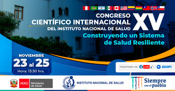 Participa del XV Congreso científico internacional gratuito del Instituto Nacional de Salud
