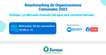Sunass desarrollará Presentación del Benchmarking de Organizaciones Comunales 2022