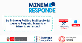Evento gratuito sobre la primera política nacional multisectorial para la pequeña minería y minería artesanal