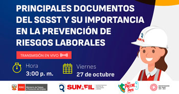 Capacitación online gratis "El SGSST y su importancia en la prevención de riesgos laborales" de la SUNAFIL
