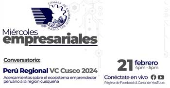 Conversatorio online "Perú Regional VC Cusco 2024" de la Cámara de Comercio de Cusco