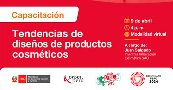 Capacitación online gratis de "Tendencias de diseños de productos cosméticos" de PromPerú
