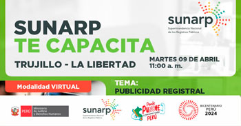 Charla online gratis "La Publicidad Registral" de la SUNARP