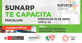 Charla online gratis "Sustitución de régimen patrimonial y divorcio" de la SUNARP