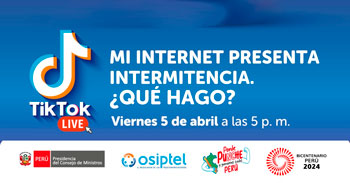 Evento online gratis "Mi internet presenta intermitencia. ¿Qué hago?" de OSIPTEL