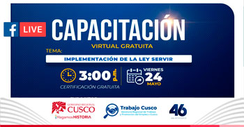  Capacitación online gratis "Implementación de la ley servir" de la GRTPE Cusco