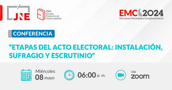  Conferencia online "Etapas del acto electoral: instalación, sufragio y escrutinio"