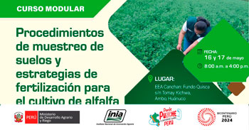  Curso presencial Procedimientos de muestreo de suelos y estrategias de fertilización para el cultivo de alfalfa del INIA