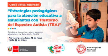  Curso online Estrategias pedagógicas para la atención educativa a estudiantes con trastorno del espectro autista (TEA)
