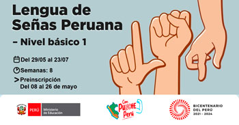  Curso online gratis de "Lengua de Señas Peruanas" del Ministerio de Educación