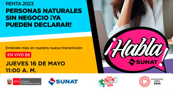  Evento online gratis "Renta 2023 personas naturales sin negocio" de la SUNAT