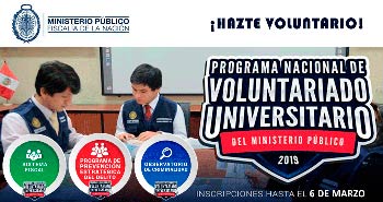Ministerio Público lanza Programa Nacional de Voluntariado Universitario 2019