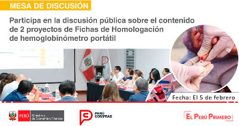 (Mesa de discusión) PERÚ COMPRAS: Fichas de Homologación de hemoglobinómetro portátil