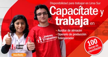 Jóvenes Productivos ofrece 100 BECAS de capacitación - Lima Sur