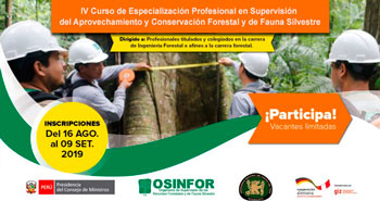 (Curso) Especialización Profesional en Supervisión del Aprovechamiento y Conservación Forestal y de Fauna Silvestre