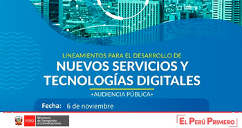 (Evento Gratuito) MTC: Lineamiento para el Desarrollo de Nuevos Servicios y Tecnologías Digitales