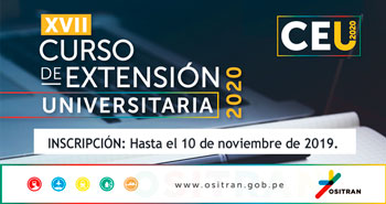 OSITRAN ofrece 45 BECAS para Estudiantes o Egresados- CURSO DE EXTESION UNIVERSITARIA