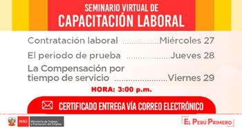 Ministerio de trabajo ofrece seminarios virtuales de capacitación laboral