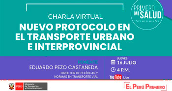 (Charla Virtual Gratuito) MTC: Nuevo Protocolo en el transporte urbano e interprovincial