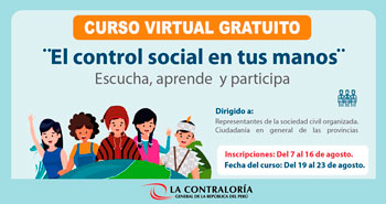 La Contraloría ofrece Curso Virtual GRATUITO sobre el Control Social en tus Manos