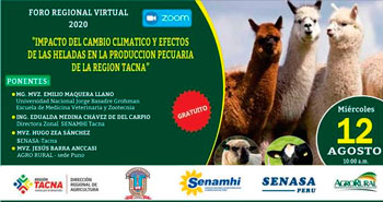 Foro Regional Virtual 2020: Impacto del Cambio Climático y Efectos de las Heladas en la Producción Pecuaria