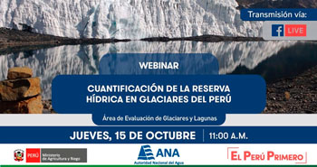 (webinar Gratuita) ANA: Cuantificación de la reserva hídrica en glaciares del Perú