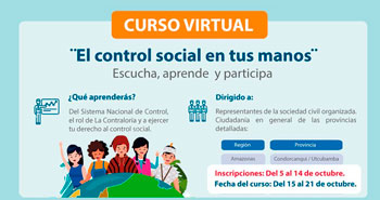 La Contraloría ofrece Curso Virtual GRATUITO sobre el Control Social en tus Manos