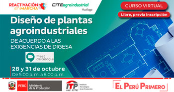 Curso Virtual Gratuito: Diseño de plantas agroindustriales de acuerdo a las exigencias de la DIGESA