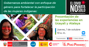 (Evento Virtual Gratuito) MIMP: Gobernanza ambiental con enfoque de género las mujeres indígenas