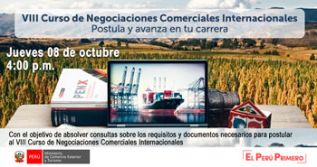 (Webinar Gratuito) MINCETUR: Conoce cómo inscribirte en el VIII Curso de Negociaciones Comerciales