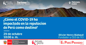 (Webinar Gratuito) PROMPERÚ: ¿Cómo el covid-19 ha impactado en la reputación de Perú como destino?