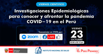 Viernes Científico: Investigaciones Epidemiológicas para conocer y afrontar la Pandemia COVID-19
