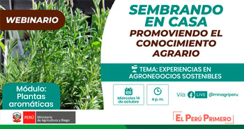 (Webinario Gratuito) MINAGRI: Experiencias en agronegocios sostenibles