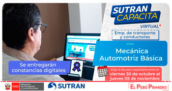 Sutran Capacita Virtual: Mecánica Automotriz Básica