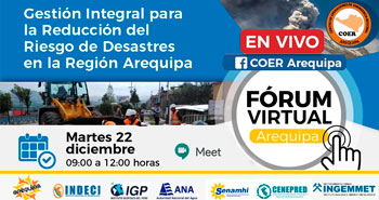 (Foro Virtual) CENEPRED: Gestión Integral para la Reducción del Riesgo de Desastres en la Región Arequipa