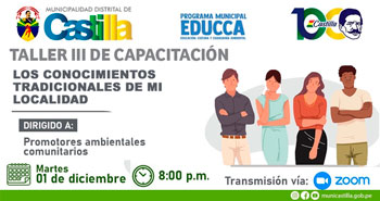 Taller III de Capacitación Virtual: Los conocimientos tradicionales de mi localidad