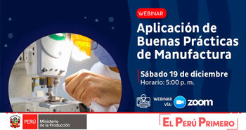 Webiar Virtual: Aplicación de Buenas Prácticas de Manufactura