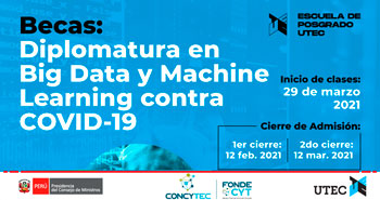 Fondecyt y UTEC otorgarán 46 becas de estudios para la Diplomatura en Big Data y Machine Learning para COVID-19