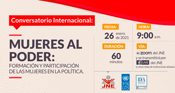 Conversatorio Virtual Gratuito: Mujeres al Poder: Formación y participación de las mujeres en la política