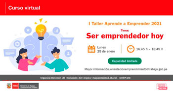 (Curso Virtual Gratuito) MINTRA: Taller Aprende a Emprender 2021: Soy Emprendedor Hoy