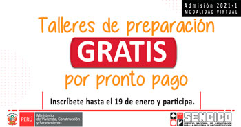 SENCICO Ofrece Talleres de preparación gratis