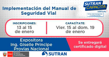 Sutran Capacita Virtual: Implementación del Manual de Seguridad Vial