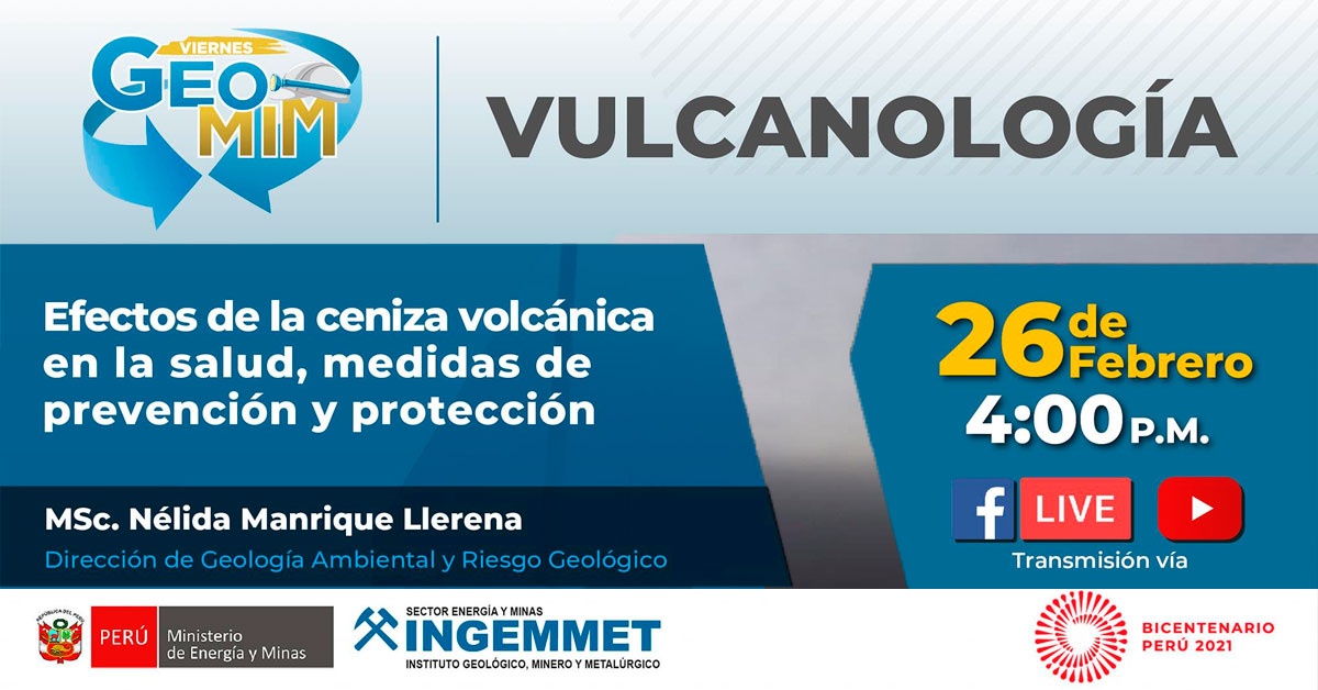 (Transmisión en vivo) INGEMMET: Efectos de ceniza volcánica en la salud, medidas de prevención y protección