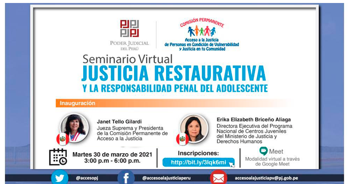 Seminario Virtual: Justicia Restaurativa y la responsabilidad penal del ...
