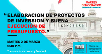 Conferencia Virtual: Elaboración de proyectos de inversión y buena ejecución de presupuesto