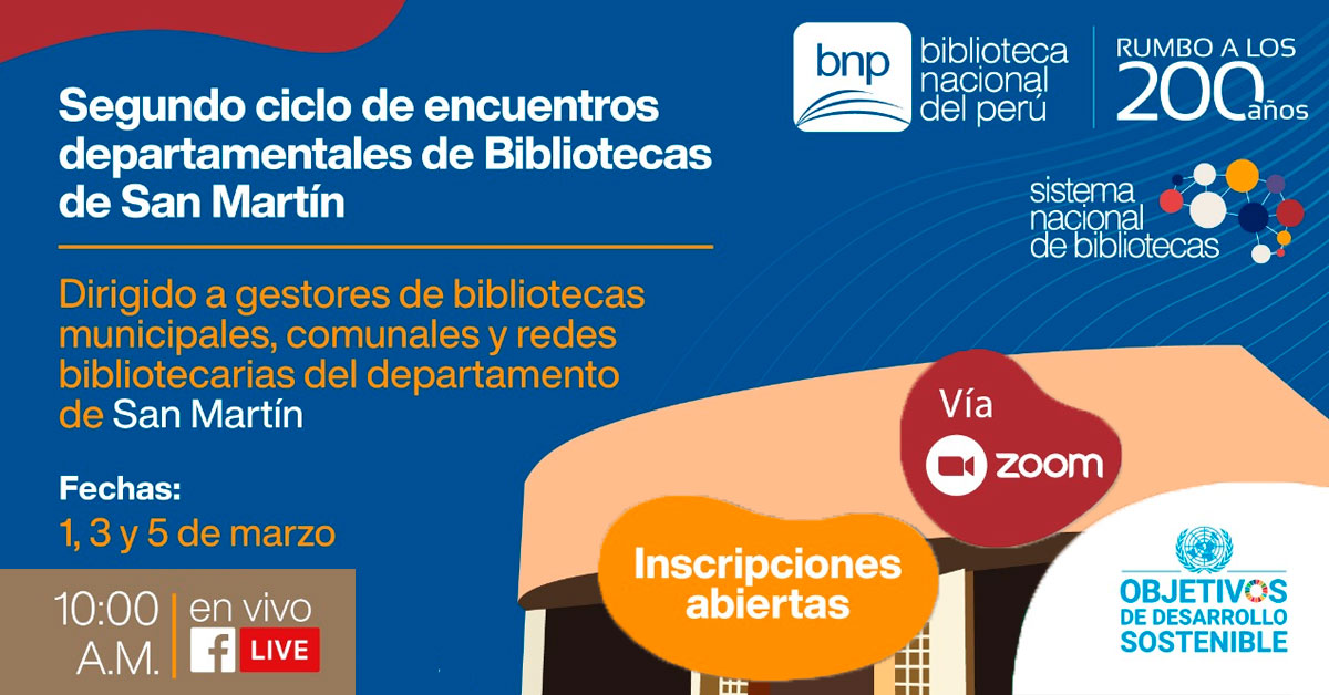 Evento Virtual: Ciclo de Encuentros departamentales de bibliotecas de San Martín