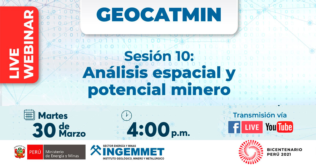 (Webinar Gratuito) INGEMMET: Análisis espacial y potencial minero